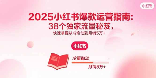 2025小红书爆款运营指南：38个独家流量秘笈，快速掌握从冷启动到月销5万+-云推网创项目库