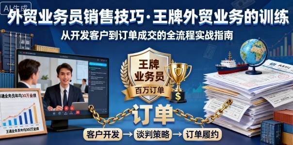 外贸业务员销售技巧，王牌外贸业务的训练-云推网创项目库