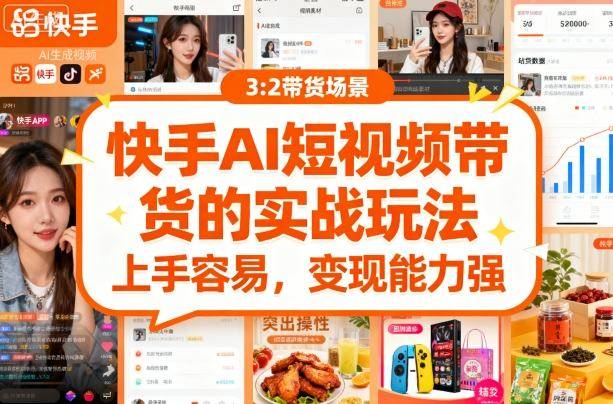 快手ai短视频带货的实战玩法，上手容易，变现能力强-云推网创项目库