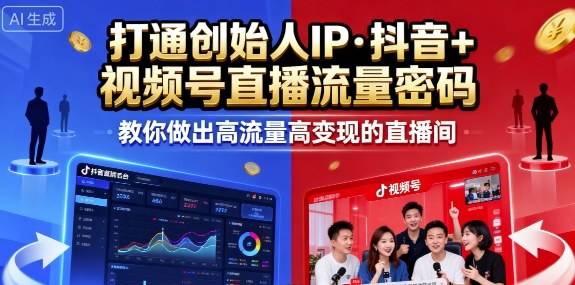 25年直播9-10两期线下课，打通创始人IP，抖音+视频号直播流量密码，教你做出高流量高变现的直播间-云推网创项目库