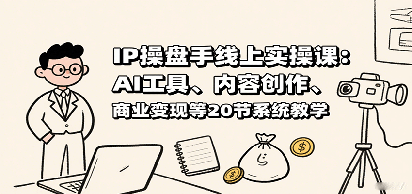 IP操盘手线上实操课：AI工具、内容创作、商业变现等20节系统教学-云推网创项目库