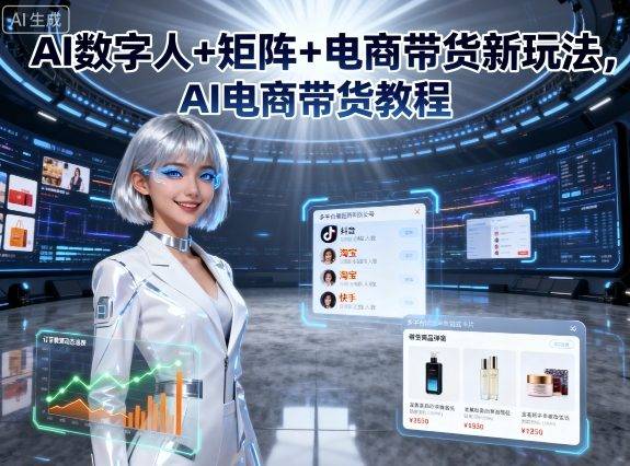 AI数字人+矩阵+电商带货新玩法，AI电商带货教程-云推网创项目库