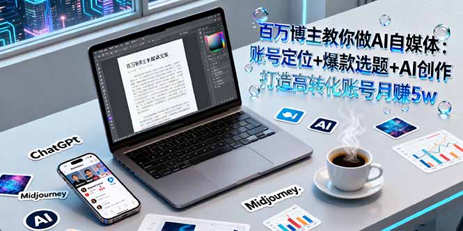 百万博主教你做AI自媒体：账号定位+爆款选题+AI创作 打造高转化账号月赚5w-云推网创项目库