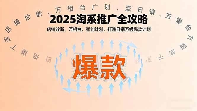 2025淘系推广全攻略，店铺诊断、万相台、智能计划，打造日销万级爆款计划-云推网创项目库