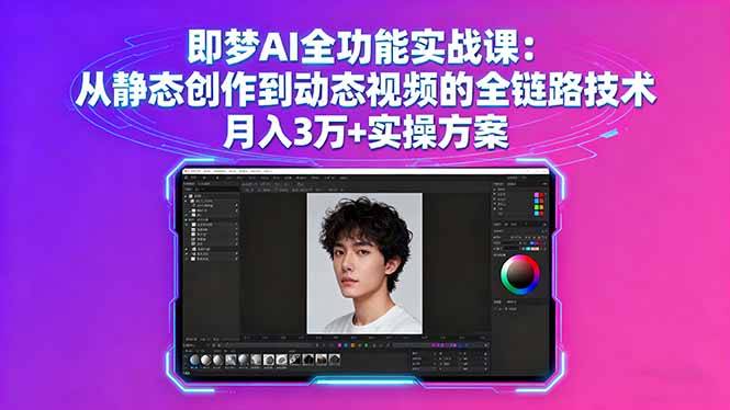 即梦AI全功能实战课：从静态创作到动态视频的全链路技术 月入3万+实操方案-云推网创项目库