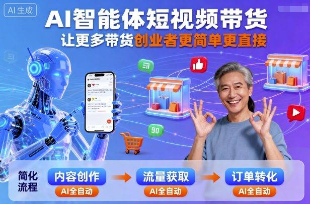 AI智能体短视频带货，让更多带货创业者更简单更直接-云推网创项目库