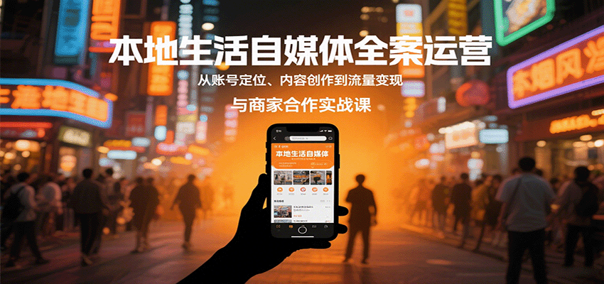 本地生活自媒体全案运营，从账号定位、内容创作到流量变现与商家合作实战课-云推网创项目库