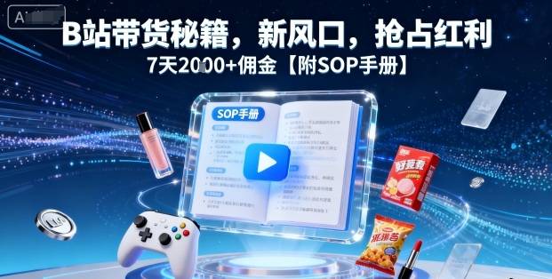 B站带货秘籍，新风口，抢占红利，7天2k+佣金【附SOP手册】-云推网创项目库
