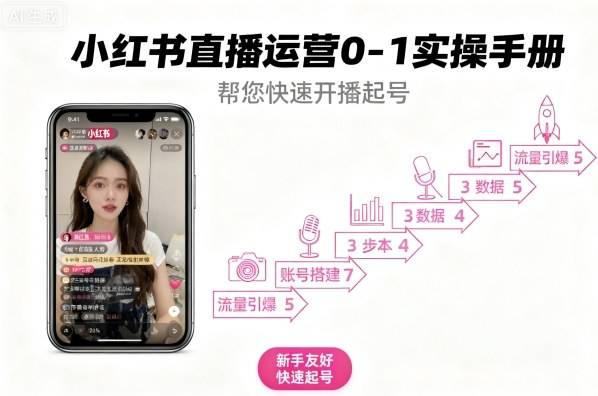 小红书直播运营0-1实操手册，帮您快速开播起号-云推网创项目库