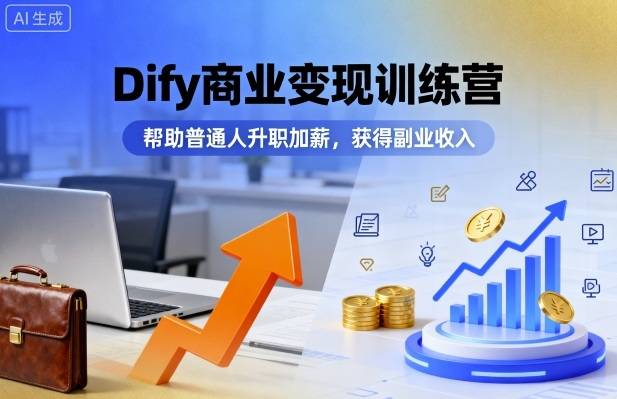 Dify商业变现训练营，帮助普通人升职加薪，获得副业收入-云推网创项目库