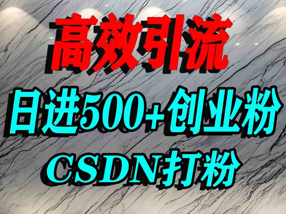 怎么打创业粉？CSDN又一个你不知道的打粉引流神秘平台，单人日引500+精准流量-云推网创项目库