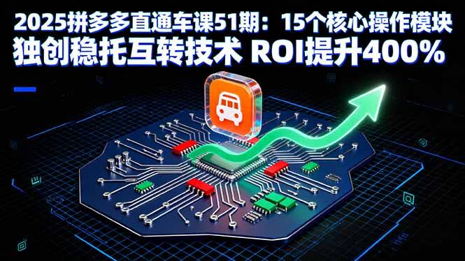 2025拼多多直通车课51期：15个核心操作模块 独创稳托互转技术 ROI提升400%-云推网创项目库