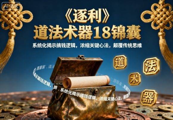 《逐利》道法术器18锦囊，系统化揭示搞钱逻辑，浓缩关键心法，颠覆传统思维-云推网创项目库