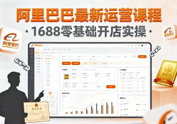 阿里巴巴最新运营课程，1688零基础开店实操-云推网创项目库