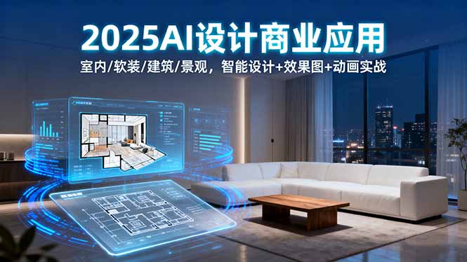 2025AI设计商业应用：室内/软装/建筑/景观，智能设计+效果图+动画实战-云推网创项目库