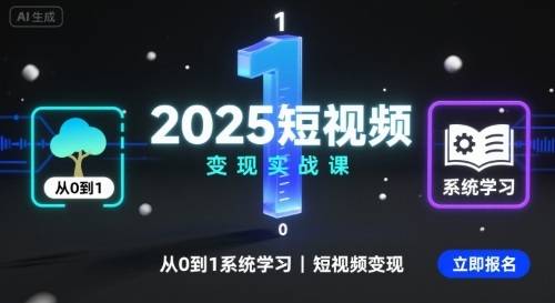 2025短视频变现实战课，从0到1系统学习短视频变现-云推网创项目库