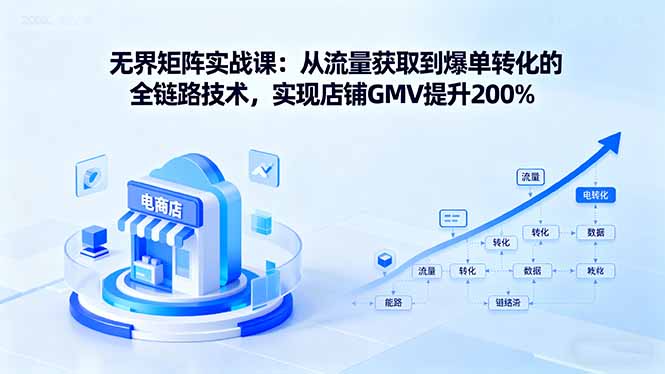 无界矩阵实战课：从流量获取到爆单转化的全链路技术，实现店铺GMV提升200%-云推网创项目库