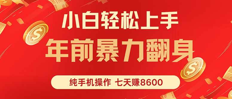 七天狂赚8600，小白纯手机操作，日入1000+-云推网创项目库