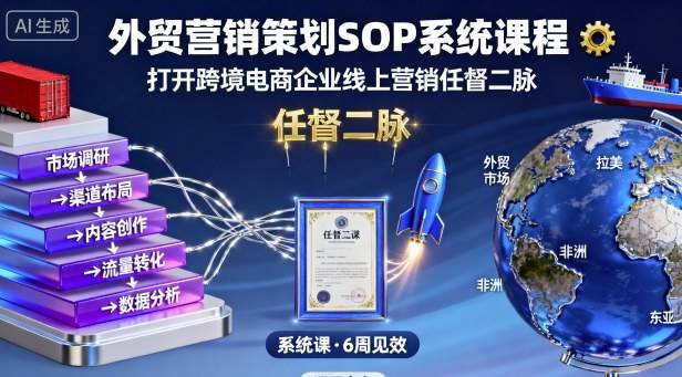 外贸营销策划SOP系统课程，打开跨境电商企业线上营销任督二脉-云推网创项目库