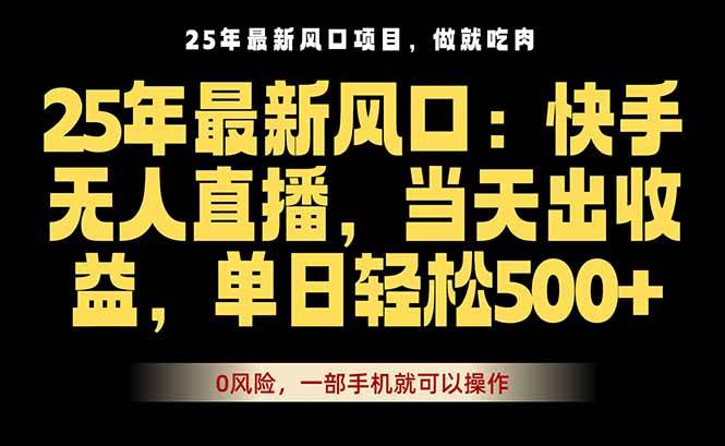 25年最新无人直播玩法，当天秒出单，一部手机就可操作-云推网创项目库