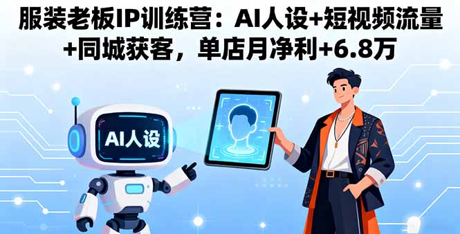 服装老板IP训练营：AI人设+短视频流量+同城获客，单店月净利+6.8万-云推网创项目库