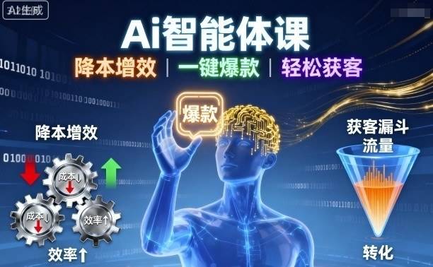 Ai智能体课，降本增效，一键爆款，轻松获客-云推网创项目库