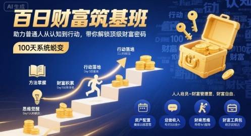 百日财富筑基班,助力普通人从认知到行动,带你解锁顶级财富密码-云推网创项目库