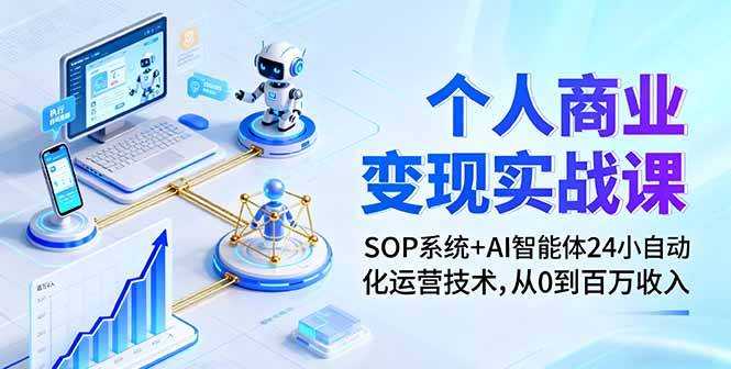 个人商业变现实战课：SOP系统+AI智能体24小自动化运营技术，从0到百万收入-云推网创项目库