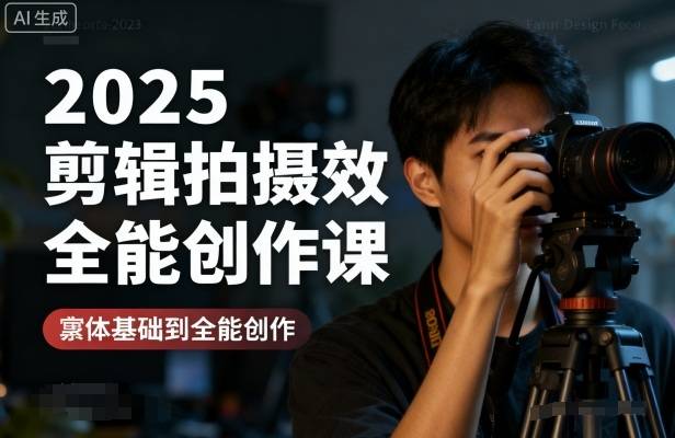 2025剪辑拍摄特效全能创作课，零基础到全能创作-云推网创项目库