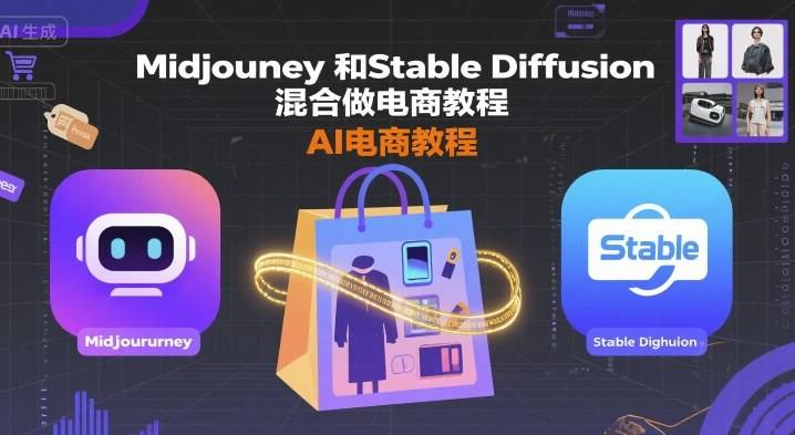 Midjourney和Stable Diffusion混合做电商教程-ai电商教程-云推网创项目库