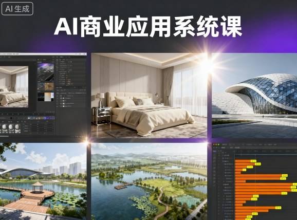 AI商业应用系统课，室内-软装-建筑-景观，智能设计+效果图+动画画实战-云推网创项目库