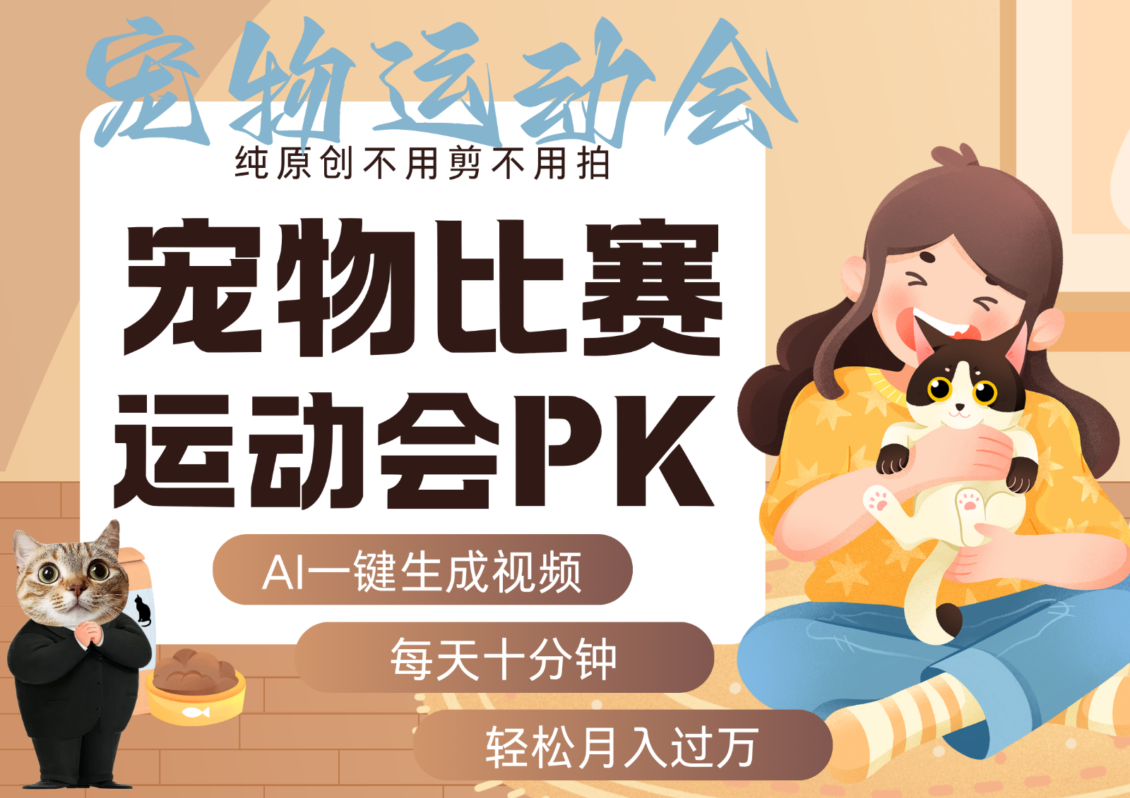 AI萌宠运动员跳水 射击 篮球 足球比赛 每天十分钟 附详细提示词文案库 代替做…-云推网创项目库