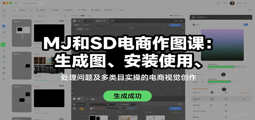 MJ和SD电商作图课：生成图、安装使用、处理问题及多类目实操的电商视觉创作-云推网创项目库