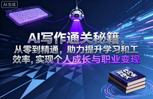 AI写作通关秘籍，从零到精通，助力提升学习和工作效率，实现个人成长与职业变现-云推网创项目库