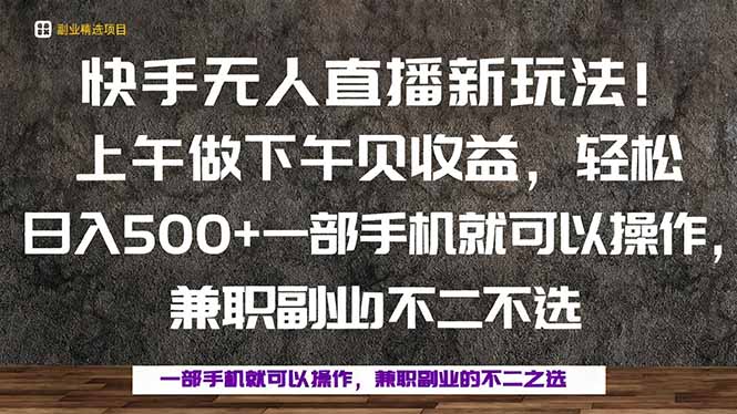 一部手机，上午做 下午见收益，学会秒上手，轻松日入500+-云推网创项目库