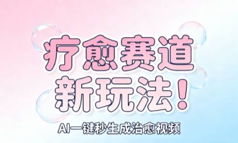 AI+疗愈+一键生成,一分钟一条素材,每天想要多少素材就多少素材,矩阵做,月入1W-云推网创项目库