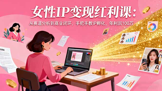 女性IP变现红利课：从赛道分析到商业闭环，手把手教IP孵化，年利润100万-云推网创项目库