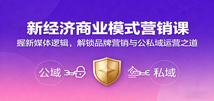 新经济商业模式营销课，握新媒体逻辑，解锁品牌营销与公私域运营之道-云推网创项目库