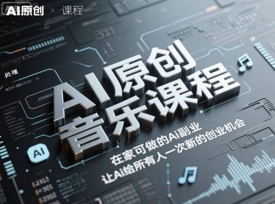 AI原创音乐课程，在家可做的Ai副业，让Ai给所有人一次新的创业机会-云推网创项目库
