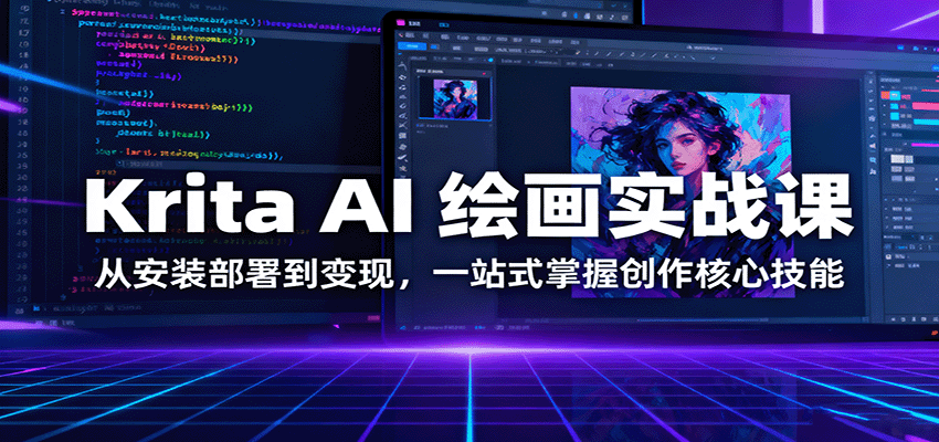 Krita AI 绘画实战课：从安装部署到变现，一站式掌握创作核心技能-云推网创项目库