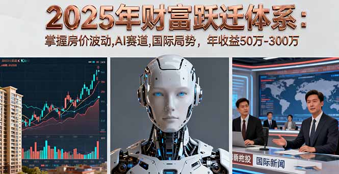 2025年财富跃迁体系：掌握房价波动,AI赛道,国际局势，年收益50万-300万-云推网创项目库