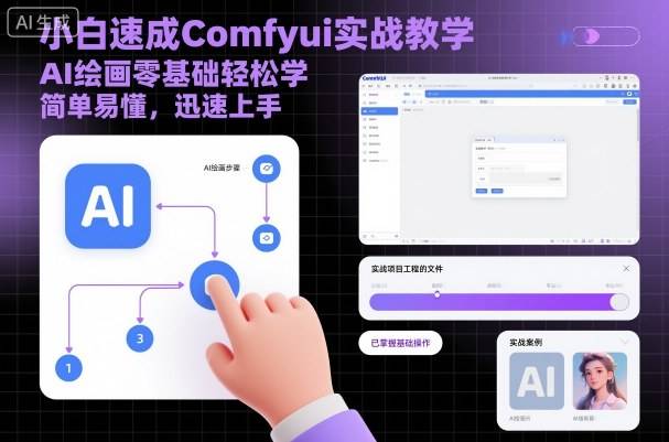 小白速成Comfyui实战教学，AI绘画零基础轻松学，简单易懂，迅速上手-云推网创项目库