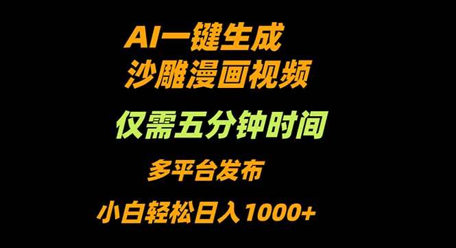 AI一键生成沙雕动漫视频，只需5分钟，小白轻松日入1000+-云推网创项目库