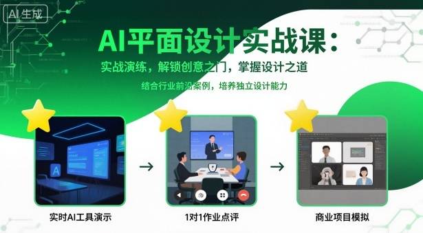 AI平面设计实战课，实战演练，解锁创意之门，掌握设计之道-云推网创项目库