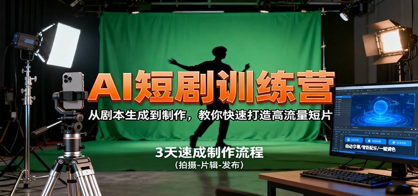 AI短剧训练营，从剧本生成到制作，教你快速打造高流量短片-云推网创项目库