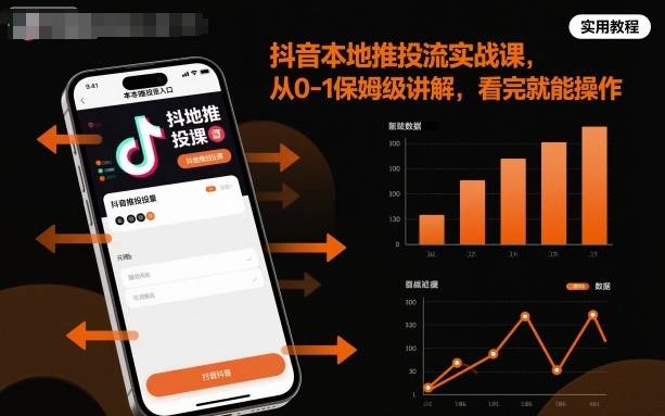 抖音本地推投流实战课，从0-1保姆级讲解，看完就能操作-云推网创项目库