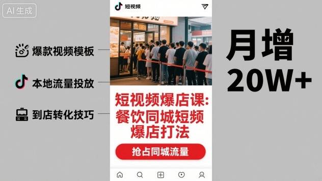 短视频爆店课，餐饮同城短视频爆店打法-云推网创项目库