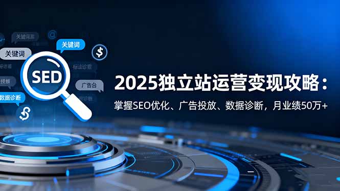 2025独立站运营变现攻略：掌握SEO优化、广告投放、数据诊断，月业绩50万+-云推网创项目库