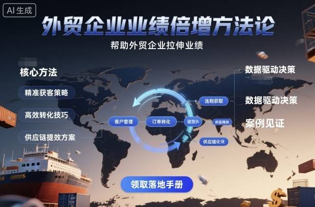 外贸企业业绩倍增方法论，帮助外贸企业拉伸业绩-云推网创项目库