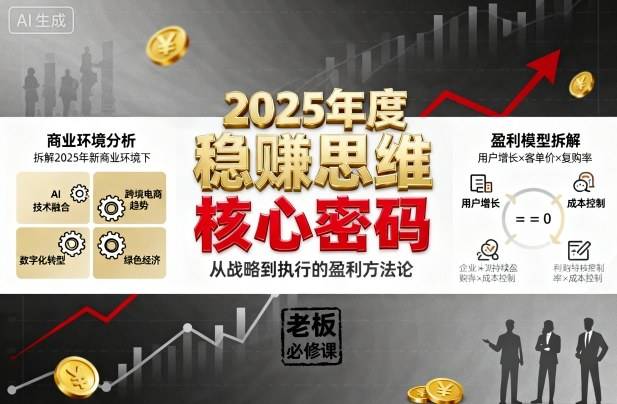 2025年度稳賺思维老板创业营，拆解2025年新商业环境下，企业实现持续盈利的核心密码-云推网创项目库
